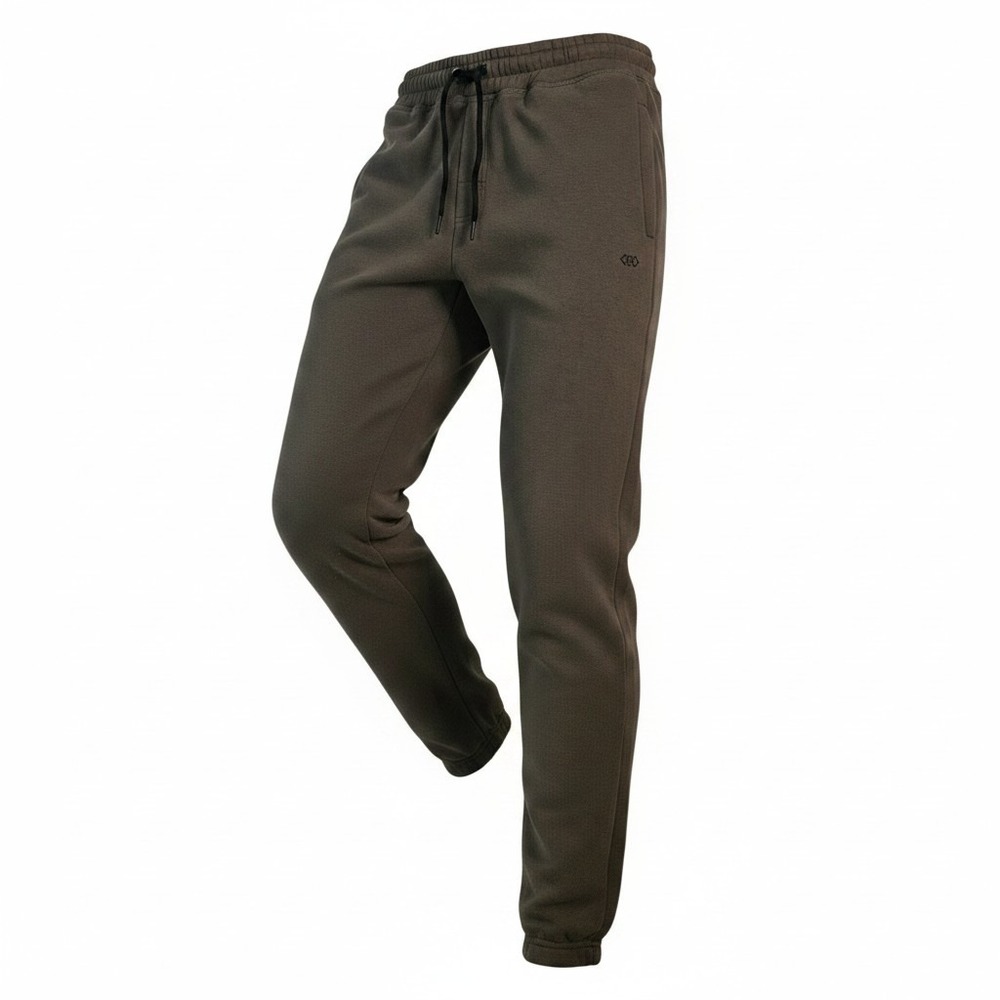 Legend Jogger Pants Mens Medium Brown Tapered Fleece Drawstring Zip Pocket